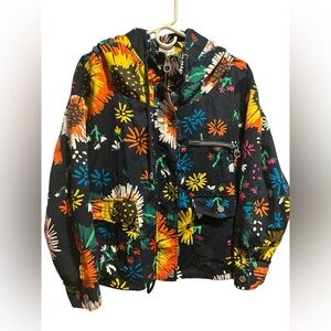 ES Since 1916 navy bright floral light weight rain jacket hooded